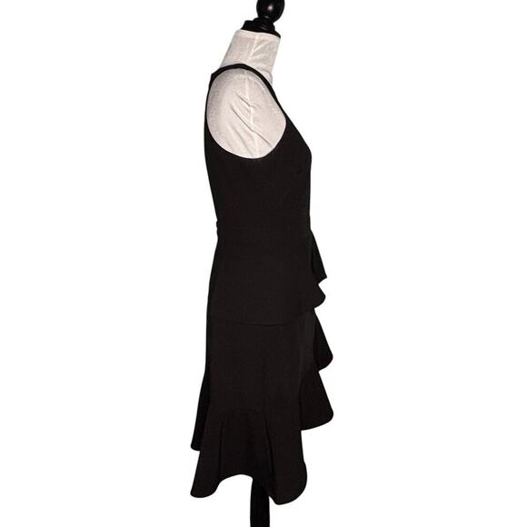 Adelyn Rae Halter Open Back Ruffle Dress Black Size Medium - Picture 6 of 10